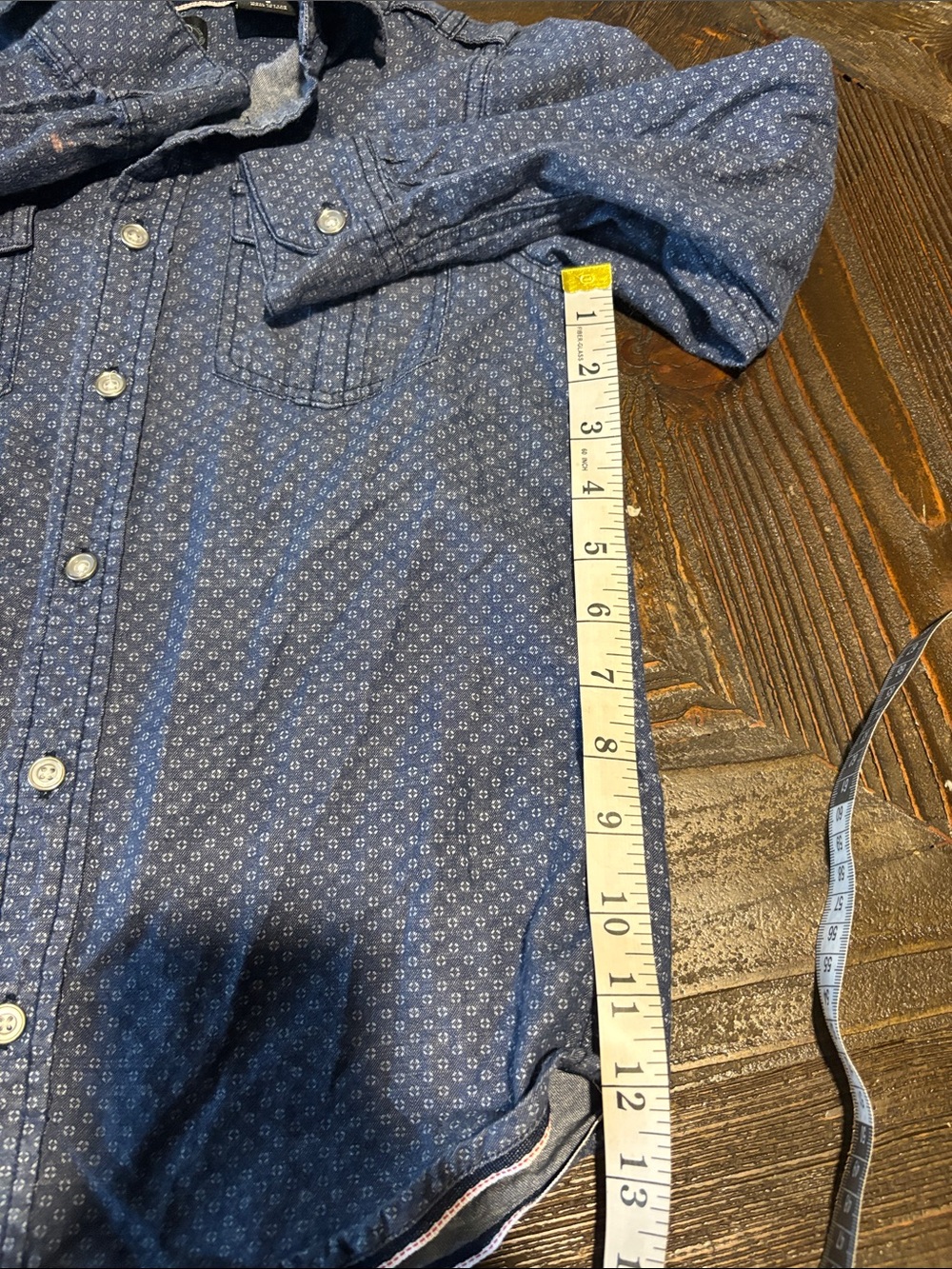 First Wave Blue Patterned Button-Down Shirt - Picture 7 of 11